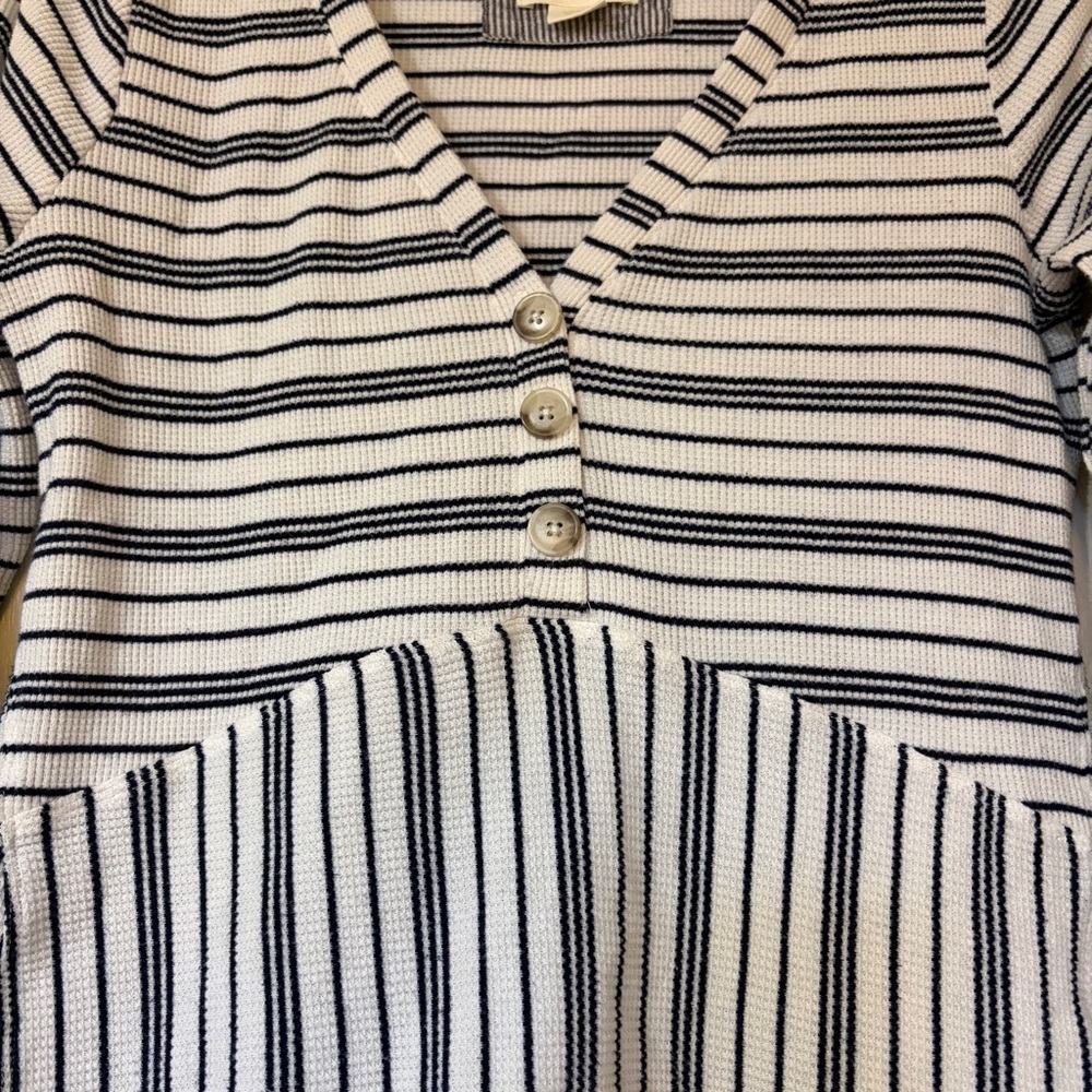 Maeve Navy and White Striped Knit Top - Picture 3 of 11